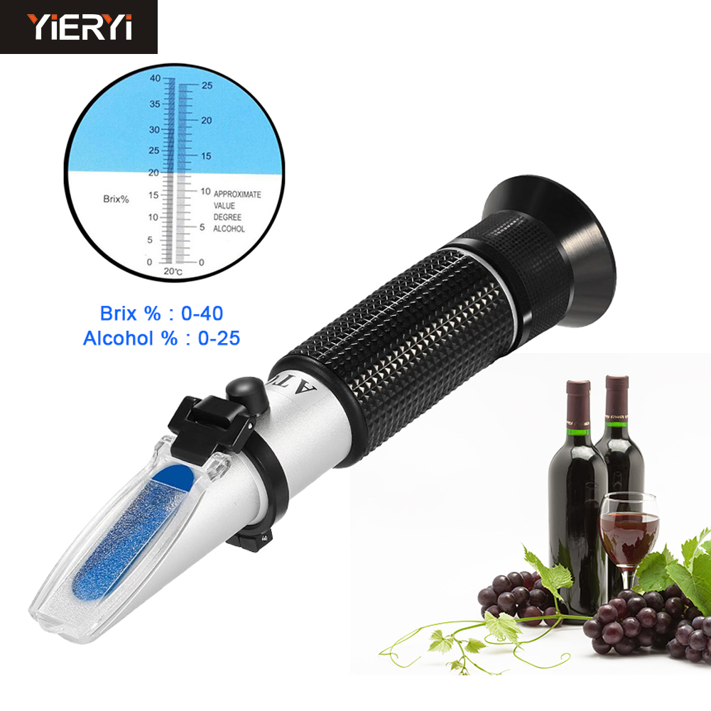 Marine Aquarium Refractometer - 0-40% brix 0-25% álcool uvas vinho