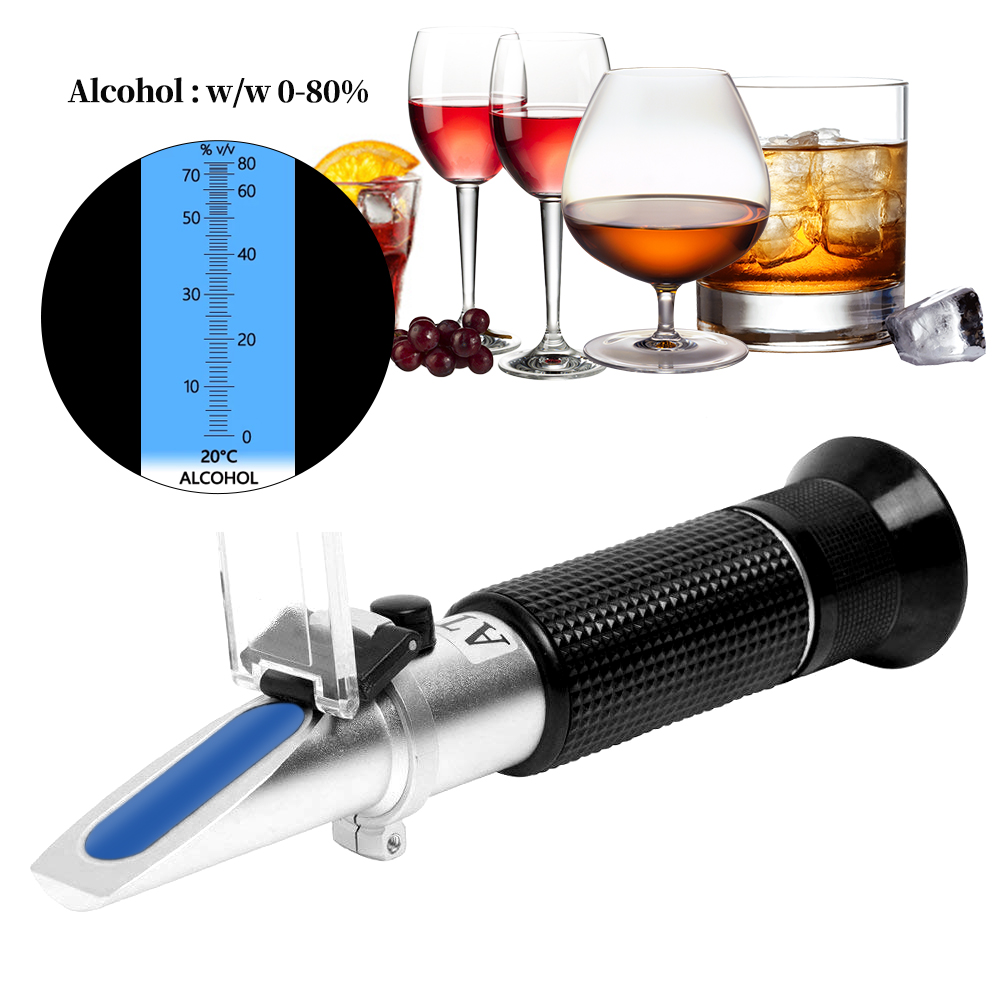 Marine Aquarium Refractometer - Refratômetro portátil de álcool 0-80%, testador