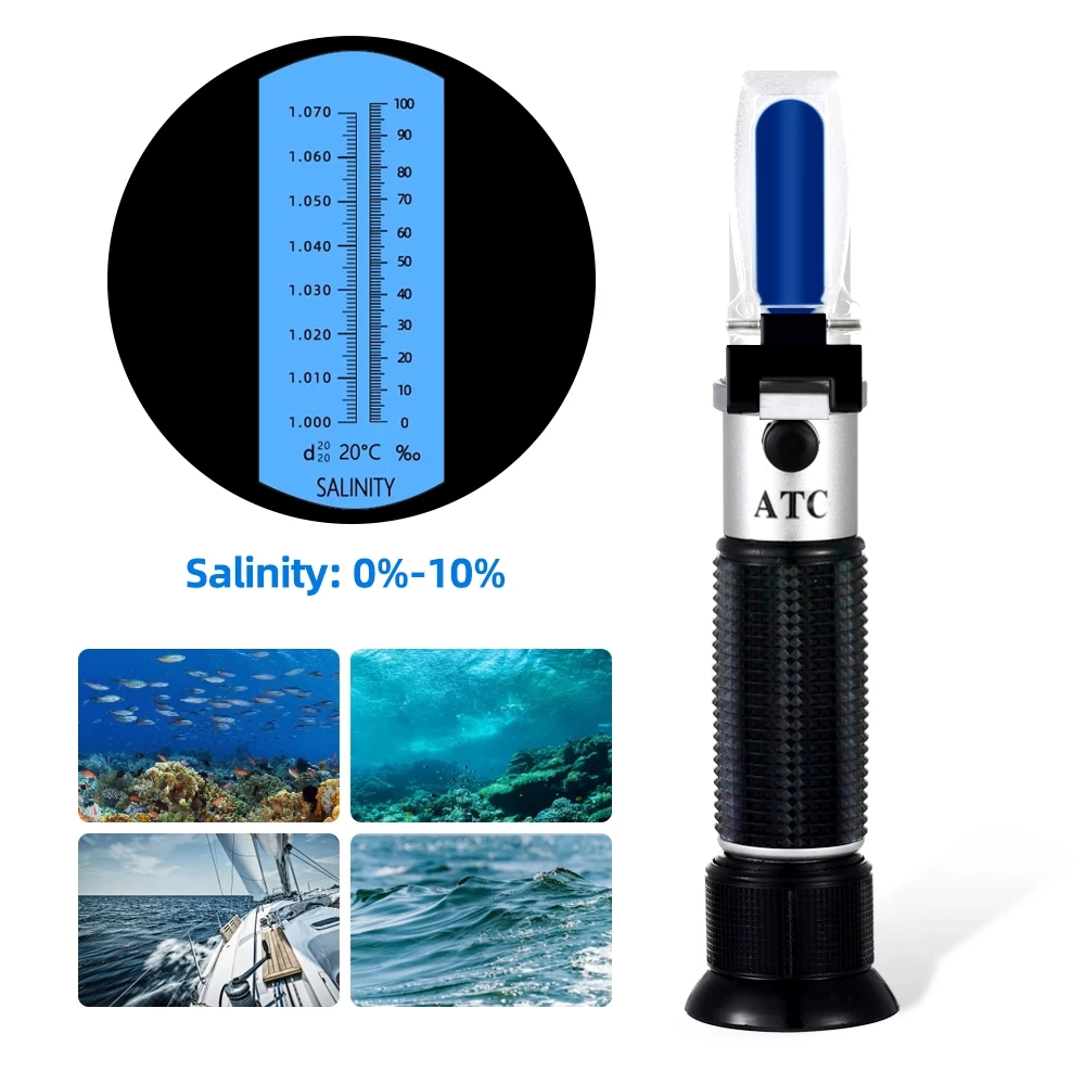 Marine Aquarium Refractometer - Salômetro ótico do refratômetro 0-10% 1.000-1.070sg