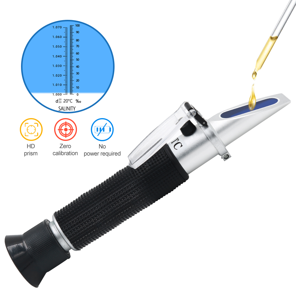 Marine Aquarium Refractometer - Refratômetro de salinidade portátil 0-100% salinômetro