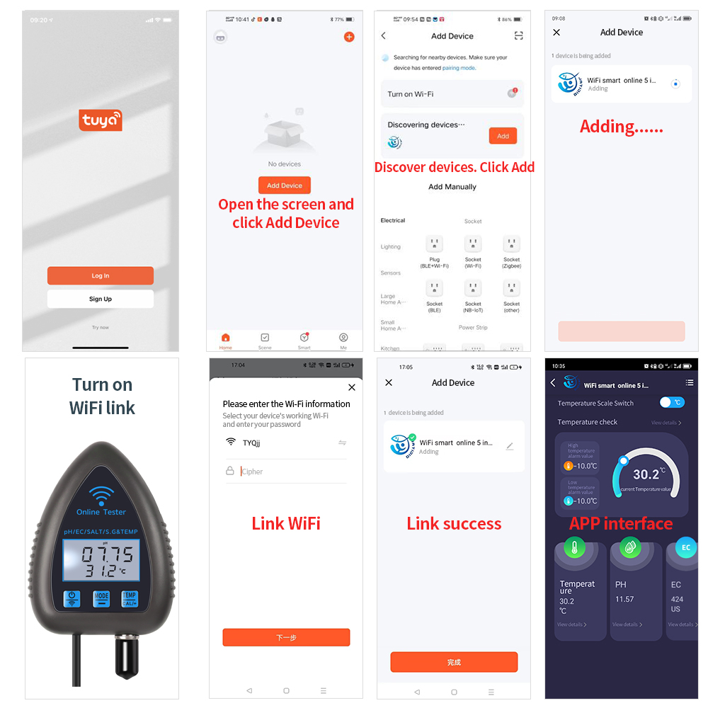 Tuya wifi 5 em 1 medidor de qu - Marine Aquarium Water Analyzer avaliação e preço