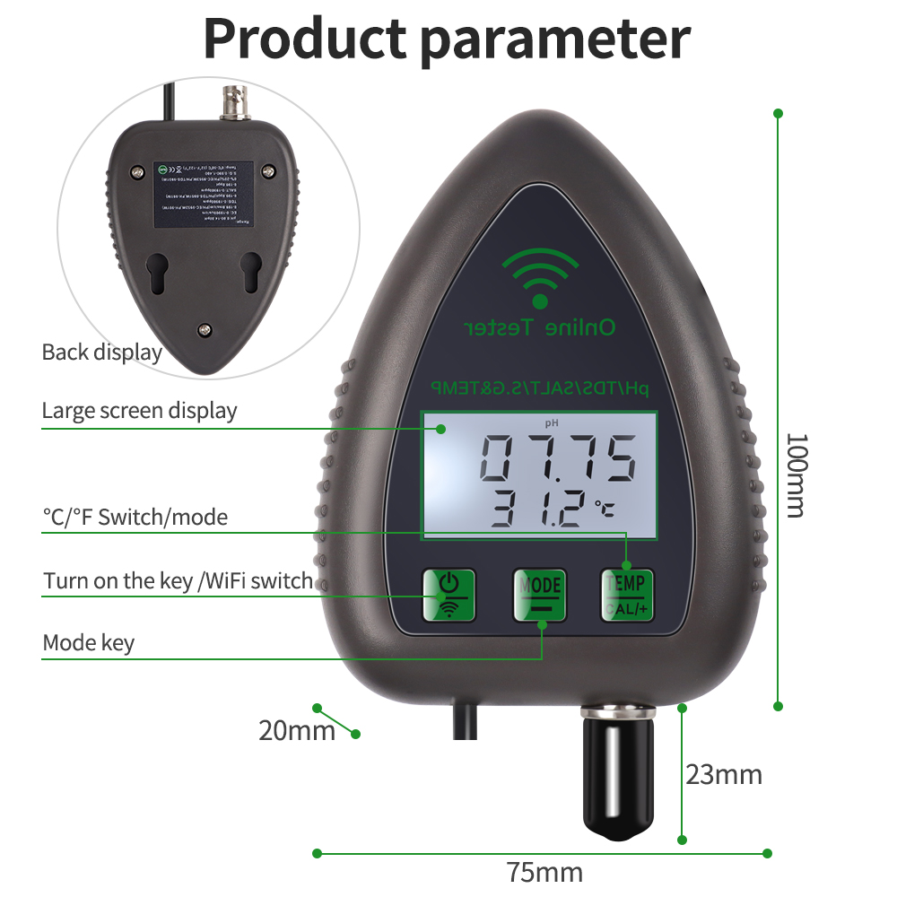 Tuya wifi 5 em 1 testador de q - Marine Aquarium Water Analyzer avaliação e preço