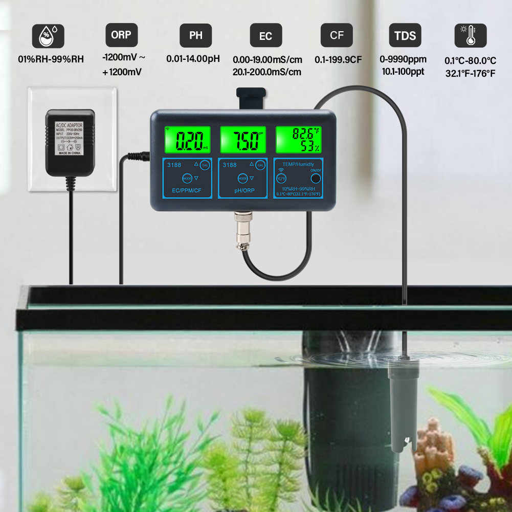 Medidor de ph wi-fi, temperatu - Marine Aquarium Water Analyzer avaliação e preço