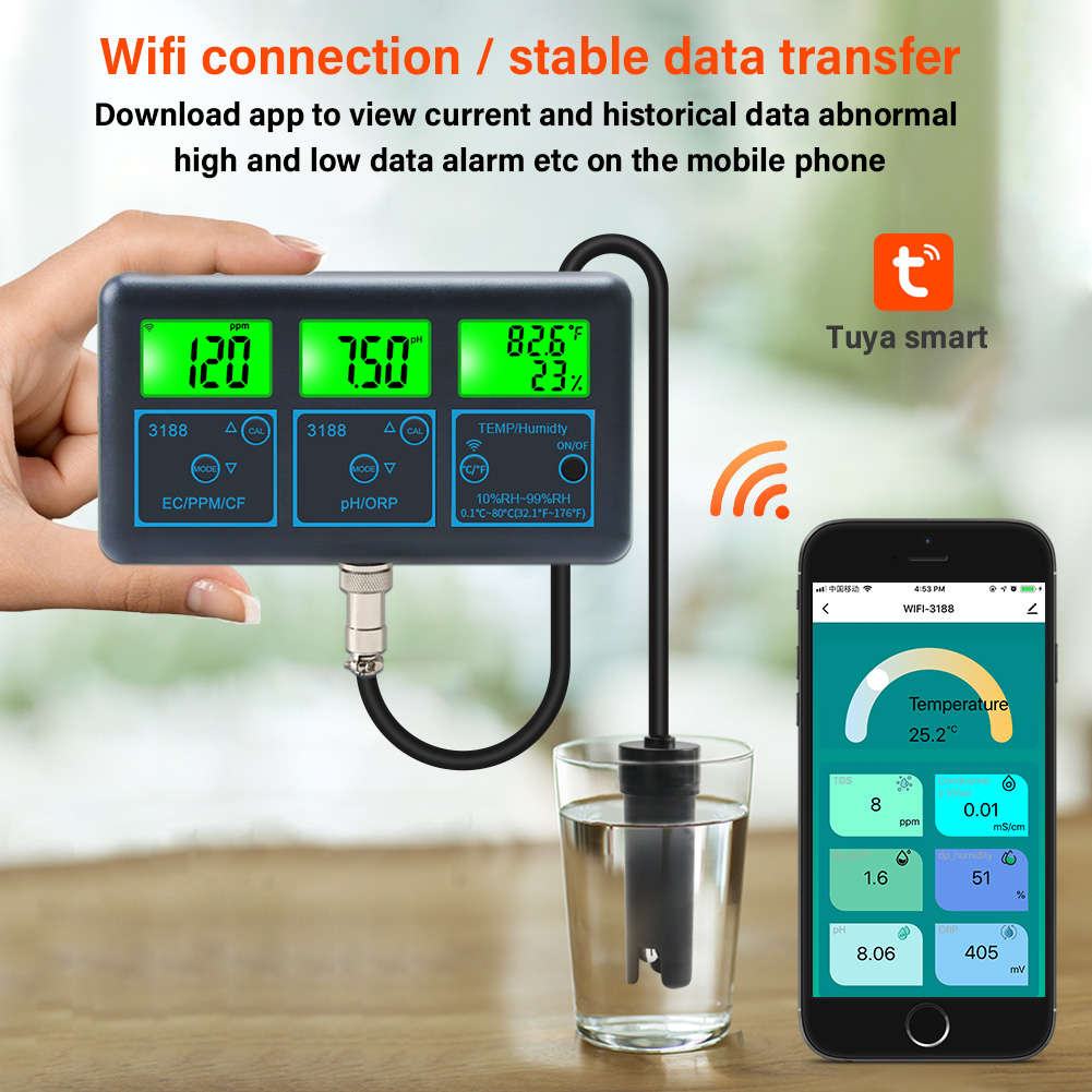 Medidor de ph wi-fi, temperatu - Marine Aquarium Water Analyzer avaliação e preço