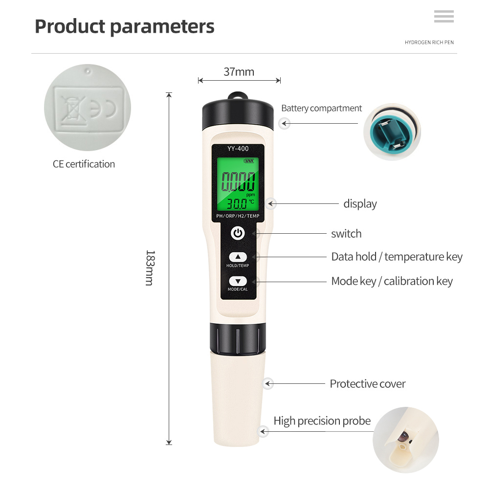 4/3/2 em 1 opcional ph orp h2  - Marine Aquarium Water Analyzer avaliação e preço